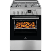 Electrolux Steambake, 58 L, plotis 60 cm, nerūdijančio plieno - Dujinė viryklė su elektrine orkaite