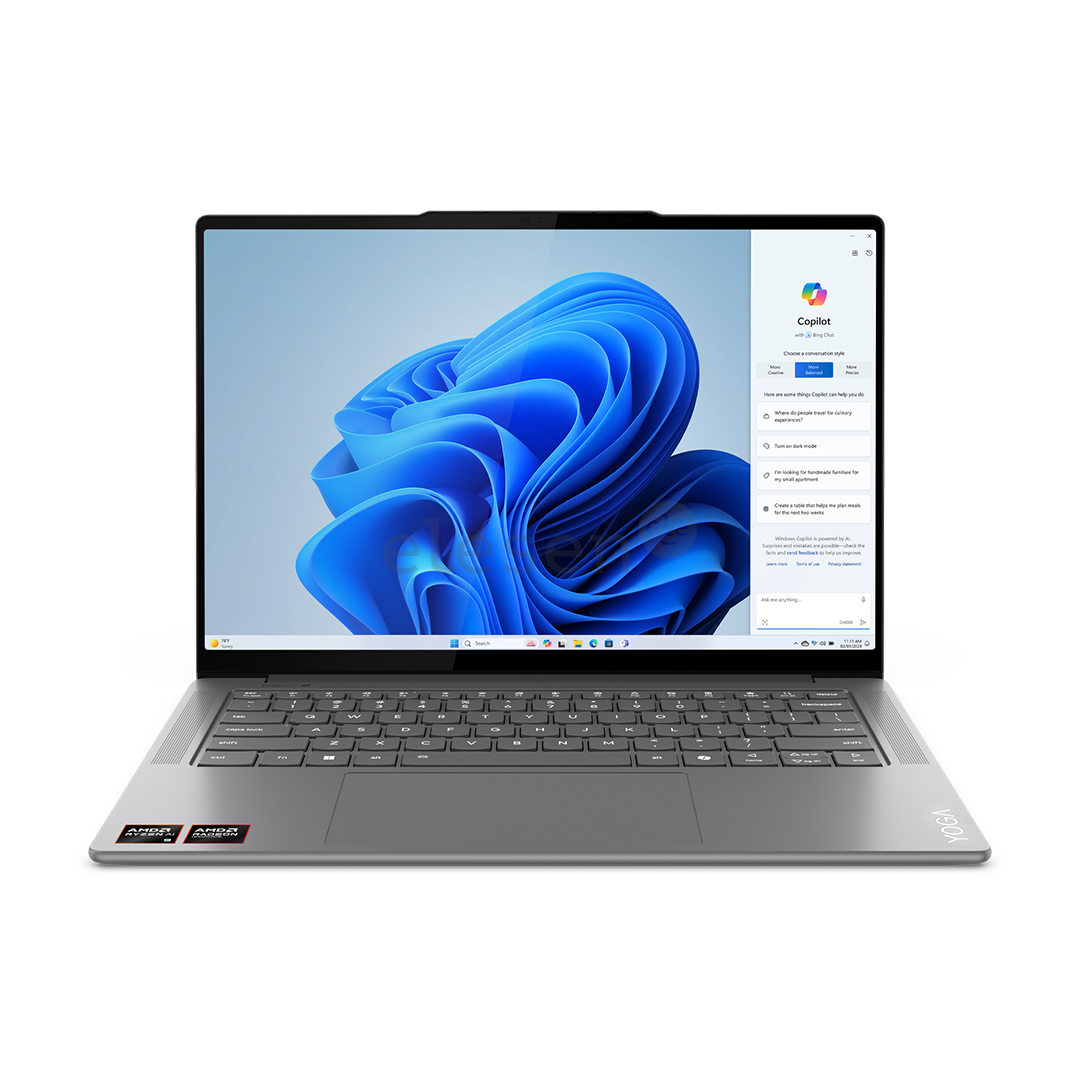 Lenovo Yoga Pro 7 14ASP9, 14,5'', 120 Hz, WQXGA+, OLED, Ryzen AI 9, 32 GB, 1 TB, Copilot+, ENG, luna grey - Notebook