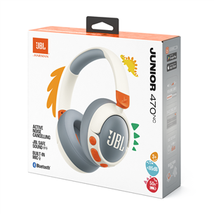 JBL Junior 470NC, baltos/pilkos - Vaikiškos ausinės