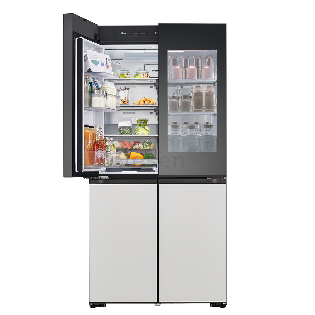 SBS-Šaldytuvas  LG MoodUP, 617 L, aukštis 187 cm, pilkas/baltas   Prekė-GMV960NNME.ANNQEUR