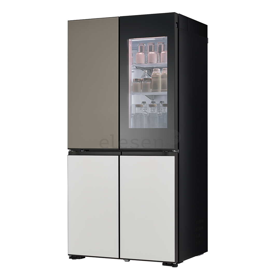 SBS-Šaldytuvas  LG MoodUP, 617 L, aukštis 187 cm, pilkas/baltas   Prekė-GMV960NNME.ANNQEUR