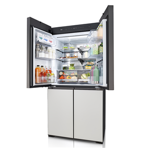 SBS-Šaldytuvas  LG MoodUP, 617 L, aukštis 187 cm, pilkas/baltas   Prekė-GMV960NNME.ANNQEUR