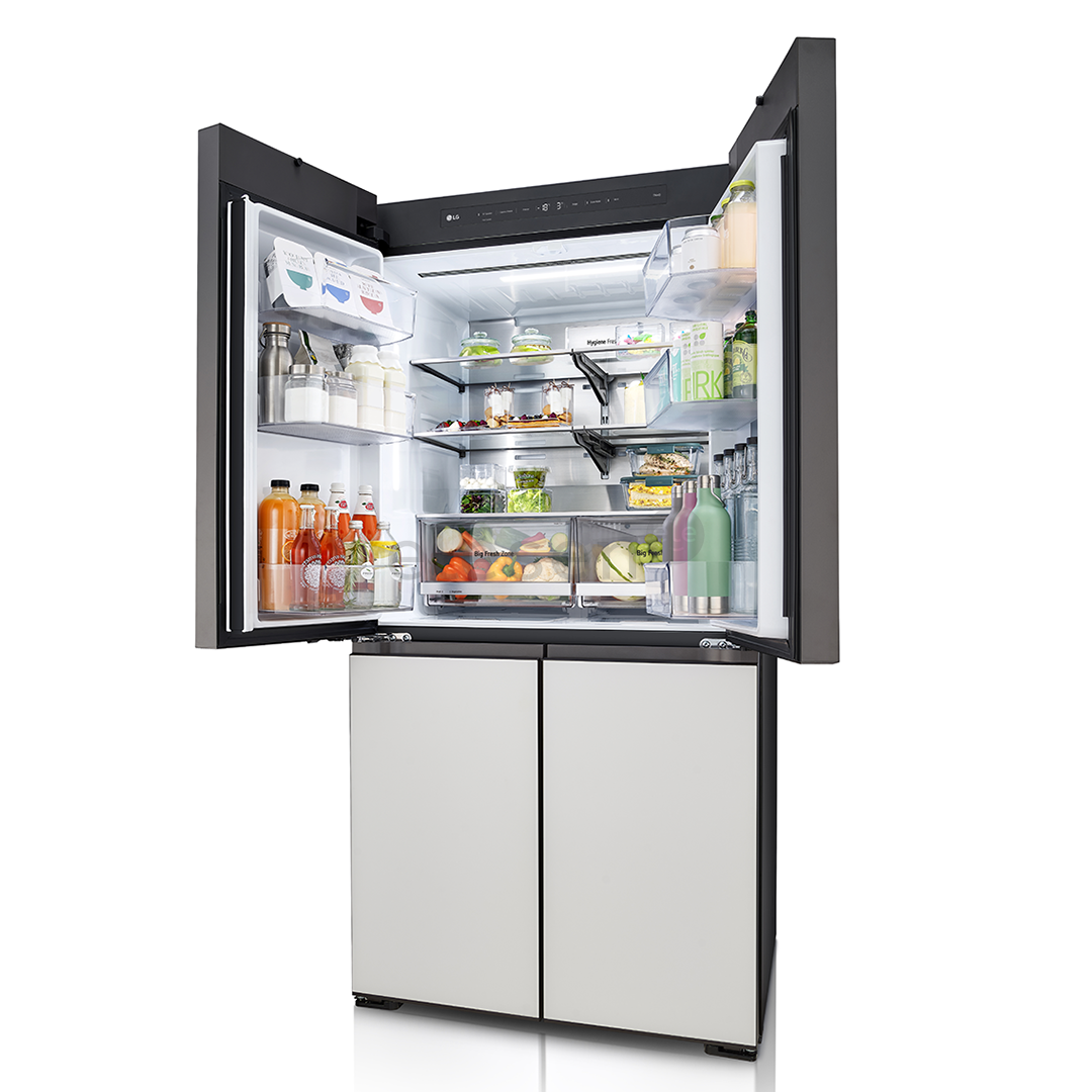 SBS-Šaldytuvas  LG MoodUP, 617 L, aukštis 187 cm, pilkas/baltas   Prekė-GMV960NNME.ANNQEUR