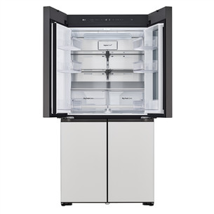 SBS-Šaldytuvas  LG MoodUP, 617 L, aukštis 187 cm, pilkas/baltas   Prekė-GMV960NNME.ANNQEUR