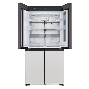 SBS-Šaldytuvas  LG MoodUP, 617 L, aukštis 187 cm, pilkas/baltas   Prekė-GMV960NNME.ANNQEUR