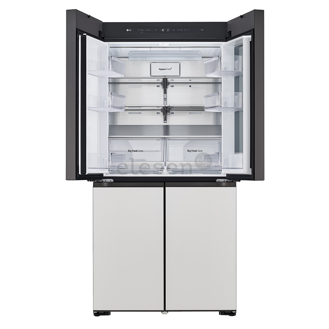 SBS-Šaldytuvas  LG MoodUP, 617 L, aukštis 187 cm, pilkas/baltas   Prekė-GMV960NNME.ANNQEUR