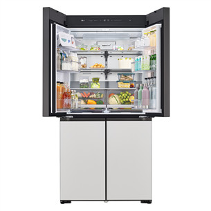 SBS-Šaldytuvas  LG MoodUP, 617 L, aukštis 187 cm, pilkas/baltas   Prekė-GMV960NNME.ANNQEUR