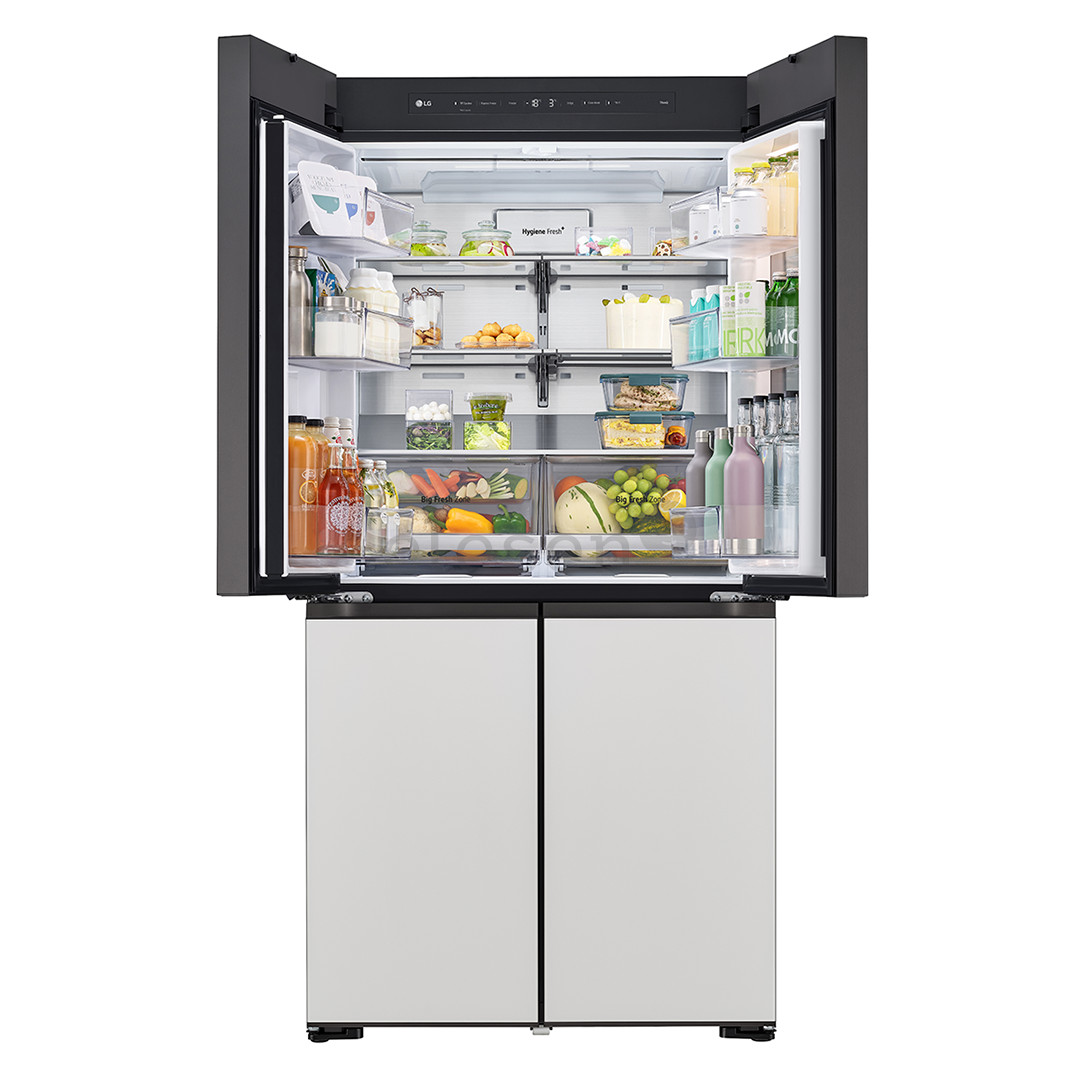 SBS-Šaldytuvas  LG MoodUP, 617 L, aukštis 187 cm, pilkas/baltas   Prekė-GMV960NNME.ANNQEUR