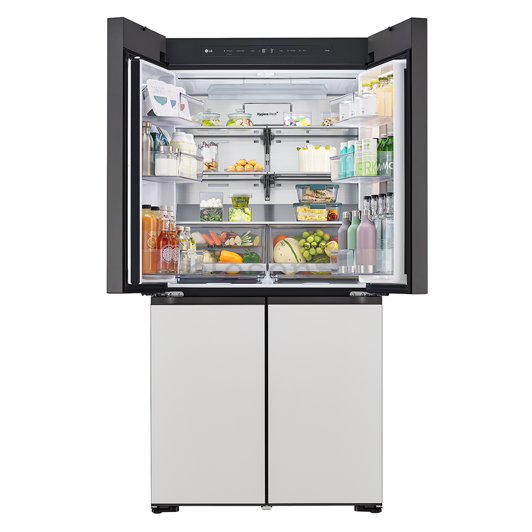 SBS-Šaldytuvas  LG MoodUP, 617 L, aukštis 187 cm, pilkas/baltas   Prekė-GMV960NNME.ANNQEUR