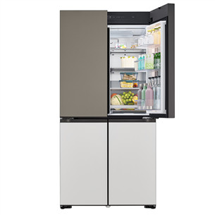 SBS-Šaldytuvas  LG MoodUP, 617 L, aukštis 187 cm, pilkas/baltas   Prekė-GMV960NNME.ANNQEUR