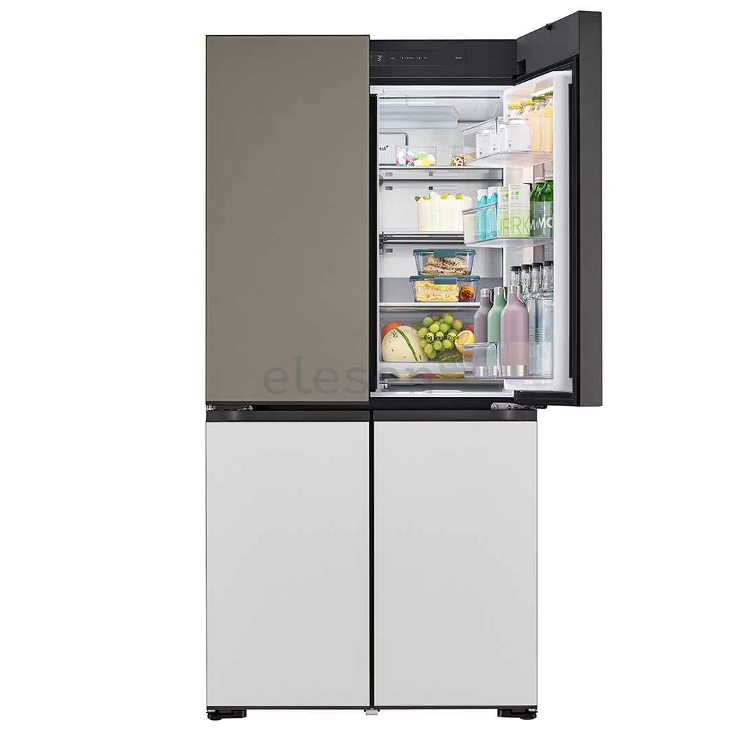 SBS-Šaldytuvas  LG MoodUP, 617 L, aukštis 187 cm, pilkas/baltas   Prekė-GMV960NNME.ANNQEUR