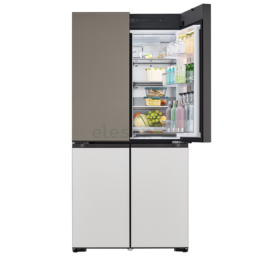 SBS-Šaldytuvas  LG MoodUP, 617 L, aukštis 187 cm, pilkas/baltas   Prekė-GMV960NNME.ANNQEUR