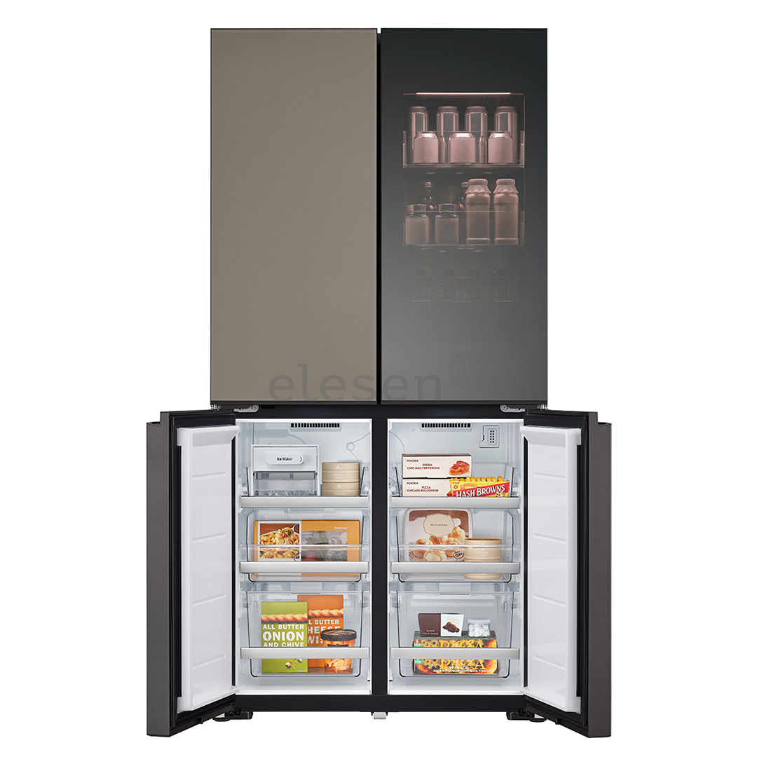 SBS-Šaldytuvas  LG MoodUP, 617 L, aukštis 187 cm, pilkas/baltas   Prekė-GMV960NNME.ANNQEUR