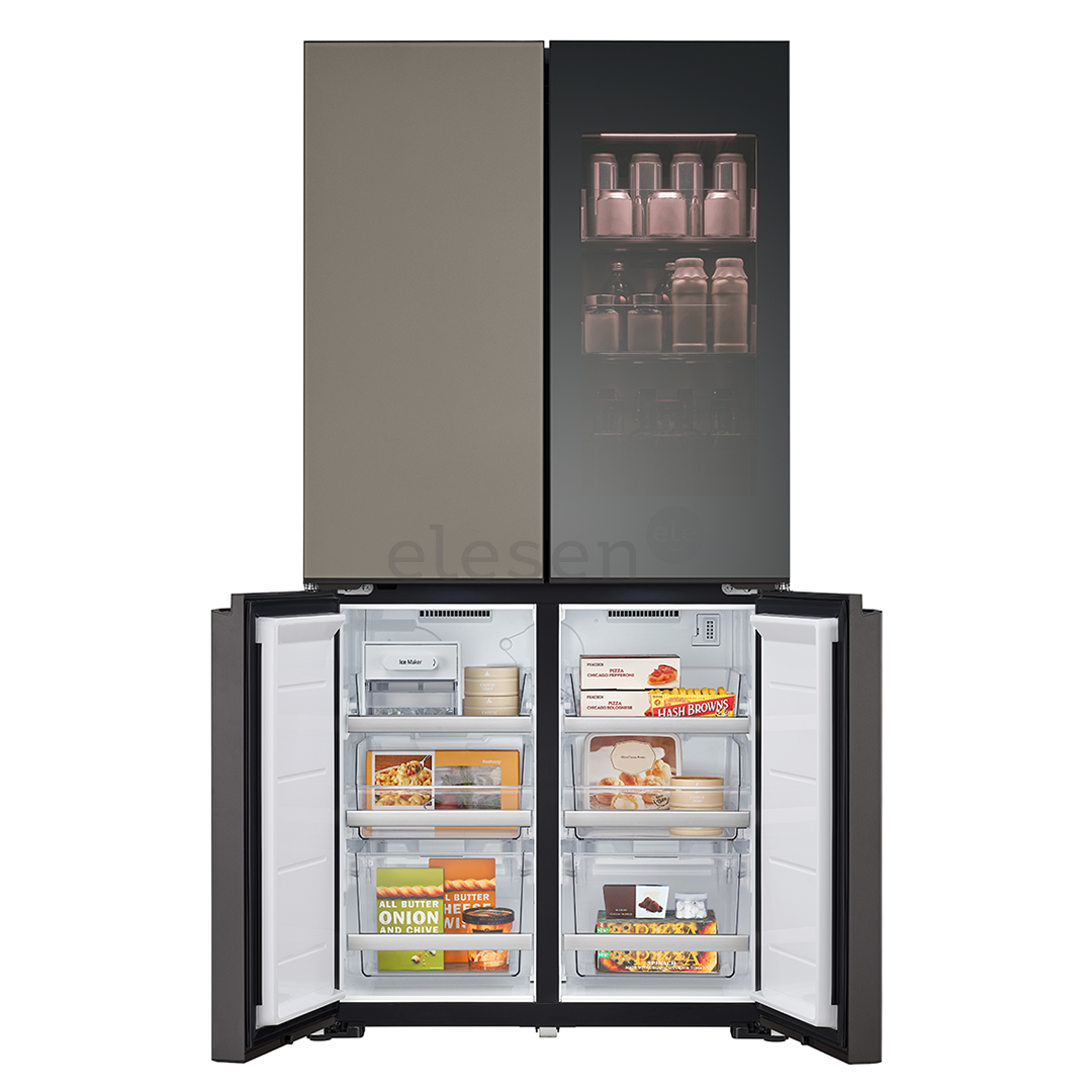 SBS-Šaldytuvas  LG MoodUP, 617 L, aukštis 187 cm, pilkas/baltas   Prekė-GMV960NNME.ANNQEUR