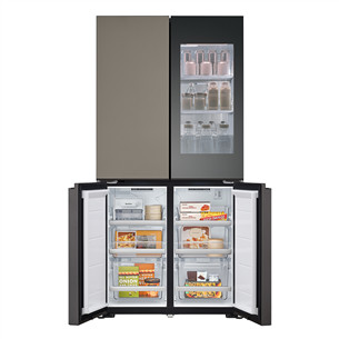 SBS-Šaldytuvas  LG MoodUP, 617 L, aukštis 187 cm, pilkas/baltas   Prekė-GMV960NNME.ANNQEUR