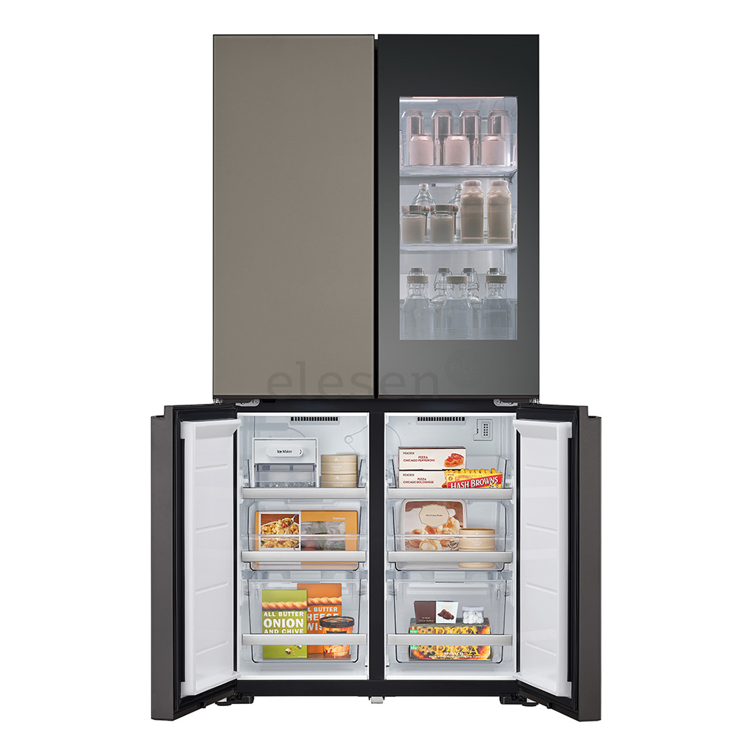 SBS-Šaldytuvas  LG MoodUP, 617 L, aukštis 187 cm, pilkas/baltas   Prekė-GMV960NNME.ANNQEUR