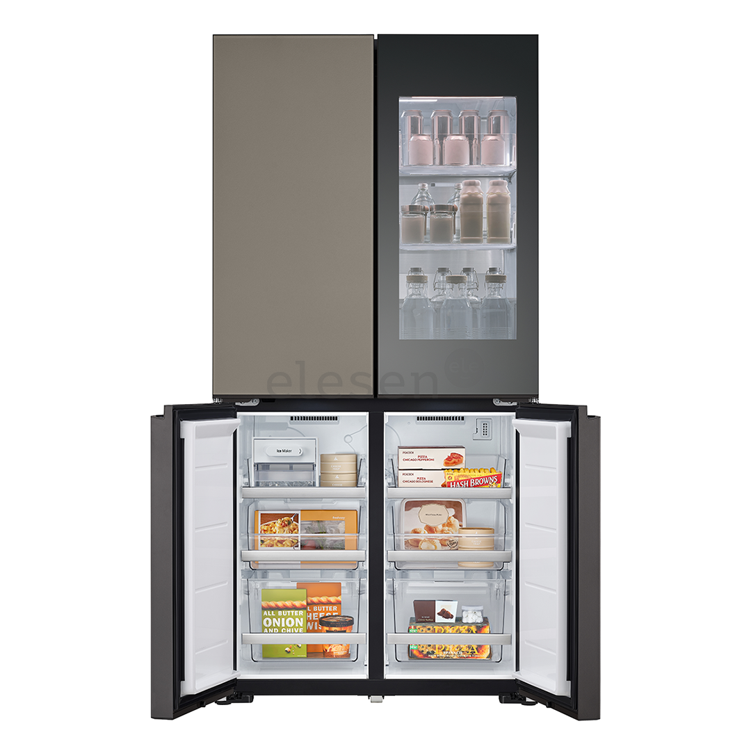 SBS-Šaldytuvas  LG MoodUP, 617 L, aukštis 187 cm, pilkas/baltas   Prekė-GMV960NNME.ANNQEUR