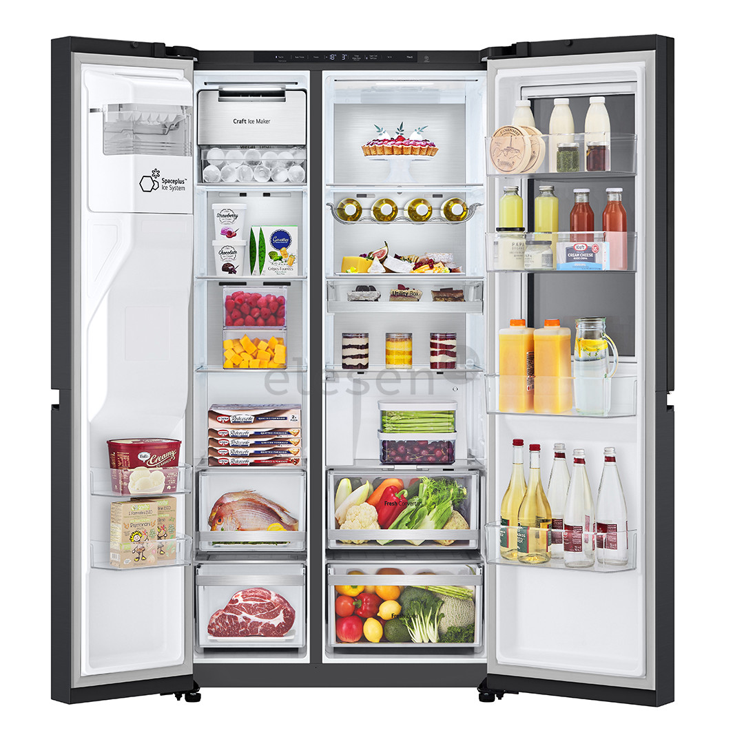 LG, InstaView, 628 L, aukštis 179 cm, SBS, juodas - Šaldytuvas