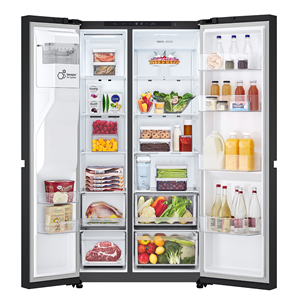 SBS šaldytuvas  LG, Water & Ice Dispenser, 641 l, aukštis 179 cm, juodas   Prekė-GSLC41EPPE.AEPQEUR
