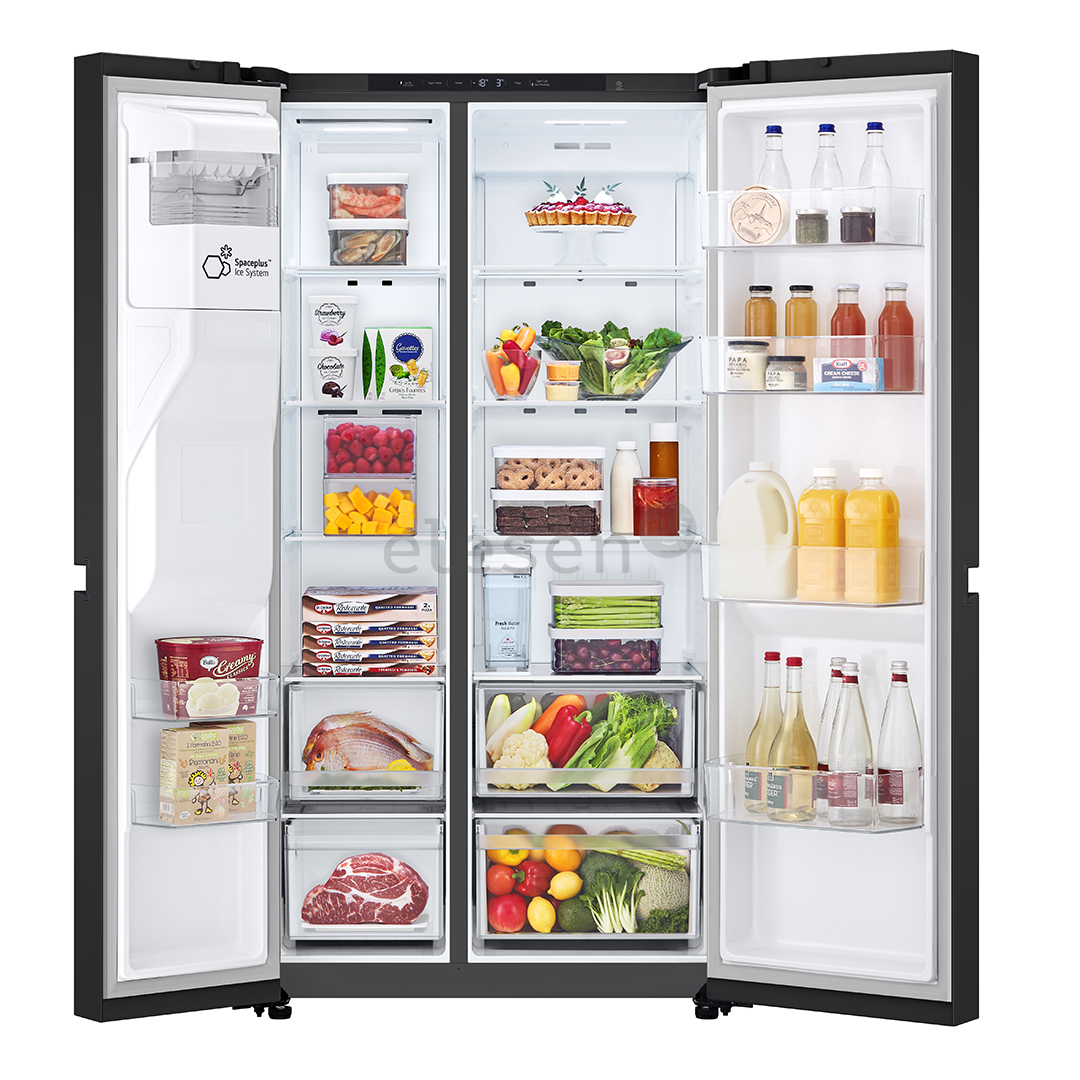 SBS šaldytuvas  LG, Water & Ice Dispenser, 641 l, aukštis 179 cm, juodas   Prekė-GSLC41EPPE.AEPQEUR