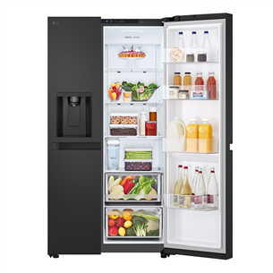 SBS šaldytuvas  LG, Water & Ice Dispenser, 641 l, aukštis 179 cm, juodas   Prekė-GSLC41EPPE.AEPQEUR