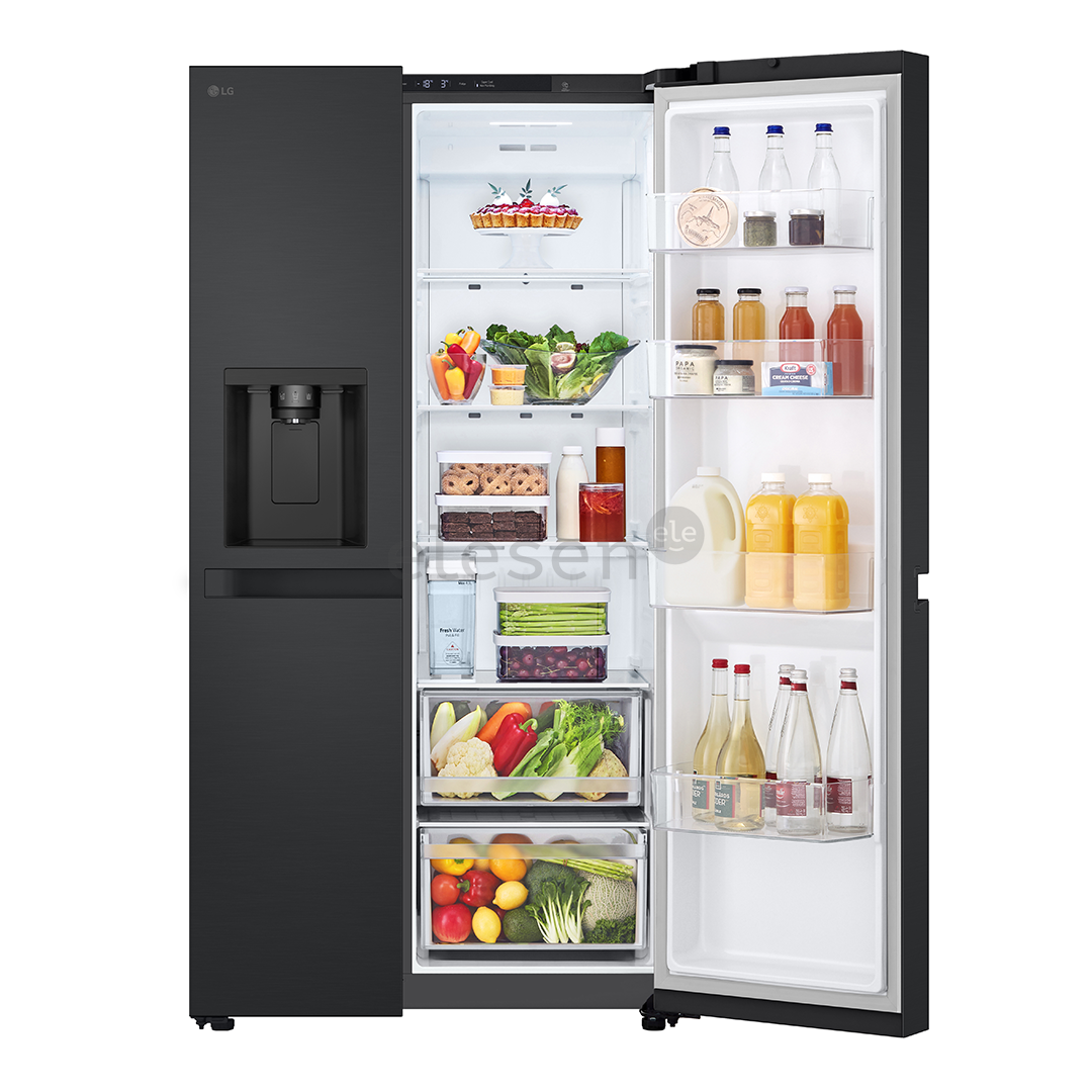 SBS šaldytuvas  LG, Water & Ice Dispenser, 641 l, aukštis 179 cm, juodas   Prekė-GSLC41EPPE.AEPQEUR
