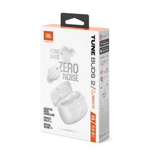 JBL Tune Buds 2, baltos - Belaidės ausinės