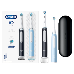 Braun Oral-B iOG3d.2i6.2K Oral-B iO3, Duo Pack Edition, juodas/mėlynas – Elektrinių dantų šepetėlių rinkinys PR000130238