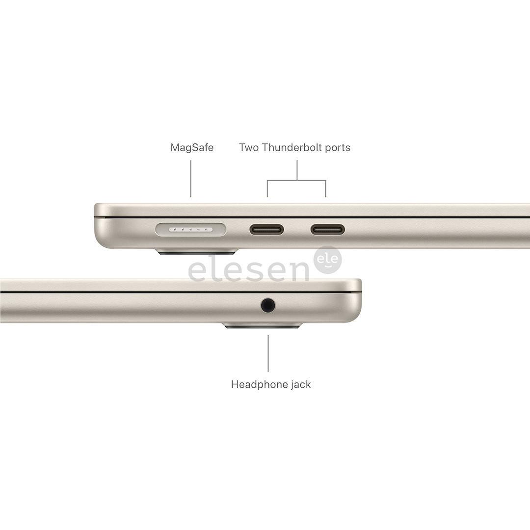 Apple MacBook Air 13'' (2024), M3 8C/8C, 16 GB, 256 GB, SWE, starlight - Nešiojamas kompiuteris