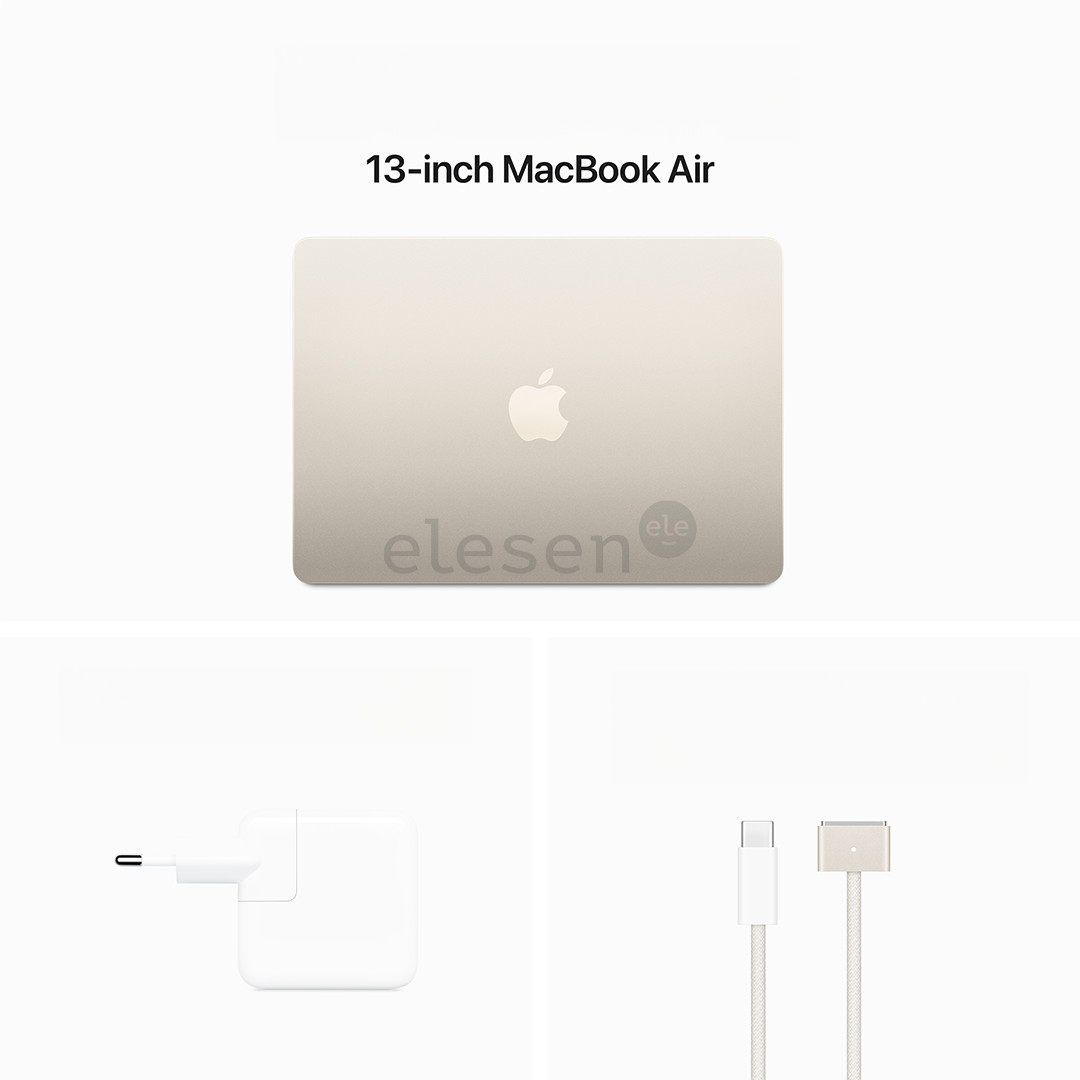 Apple MacBook Air 13'' (2024), M3 8C/8C, 16 GB, 256 GB, SWE, starlight - Nešiojamas kompiuteris