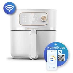 Philips, Airfryer Combi XXL Connected, 8,3 l, 2200 W, baltas – Karšto oro gruzdintuvė + garinimo priedas
