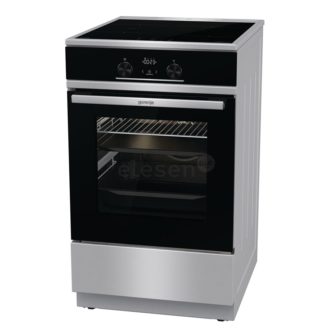 Gorenje, 70 л, ширина 50 см, нерж. сталь - Индукционная плита с электрической духовкой