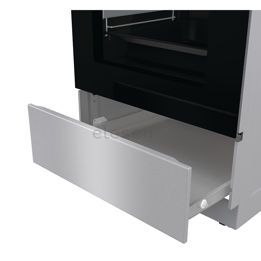 Gorenje, 70 л, ширина 50 см, нерж. сталь - Индукционная плита с электрической духовкой