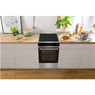 Gorenje, 70 L, plotis 50 cm, inox - Indukcinė viryklė su elektrine orkaite