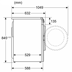 Bosch Series 6, 9 kg, gylis 58,8 cm, 1400 aps./min - Skalbimo mašina