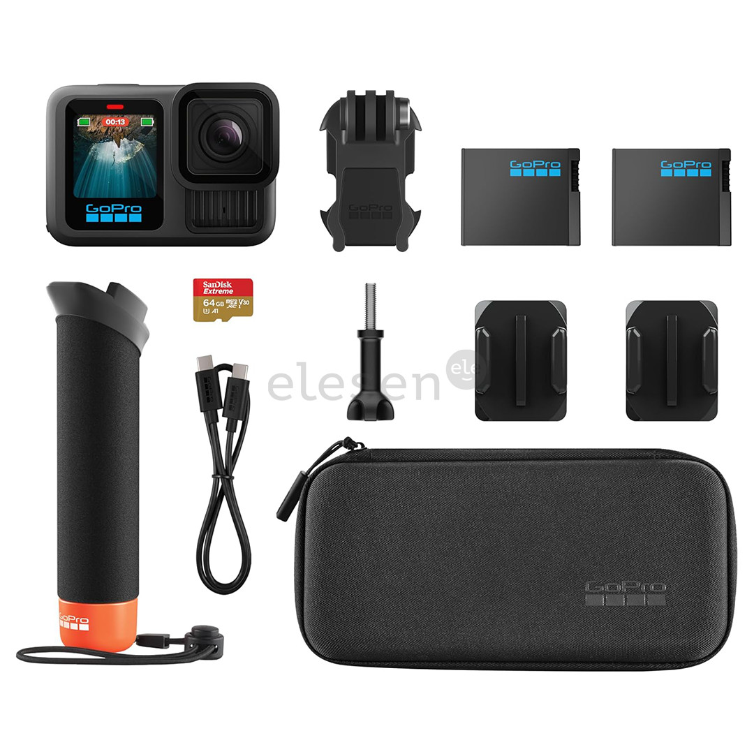 GoPro Hero13 Black Accessories bundle, black - Adventure camera