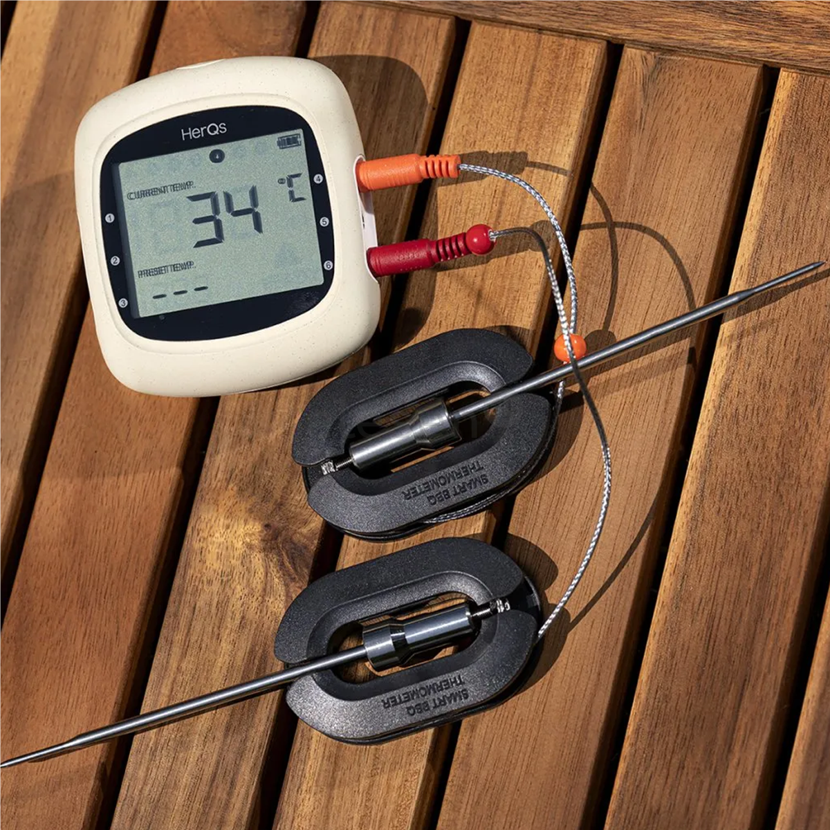 HerQs EasyBBQ, light gray - Smart cooking thermometer