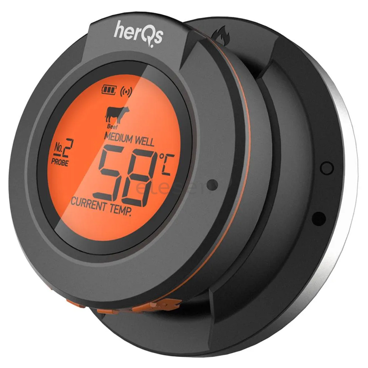 HerQs Dome thermometer, black - Smart cooking thermometer