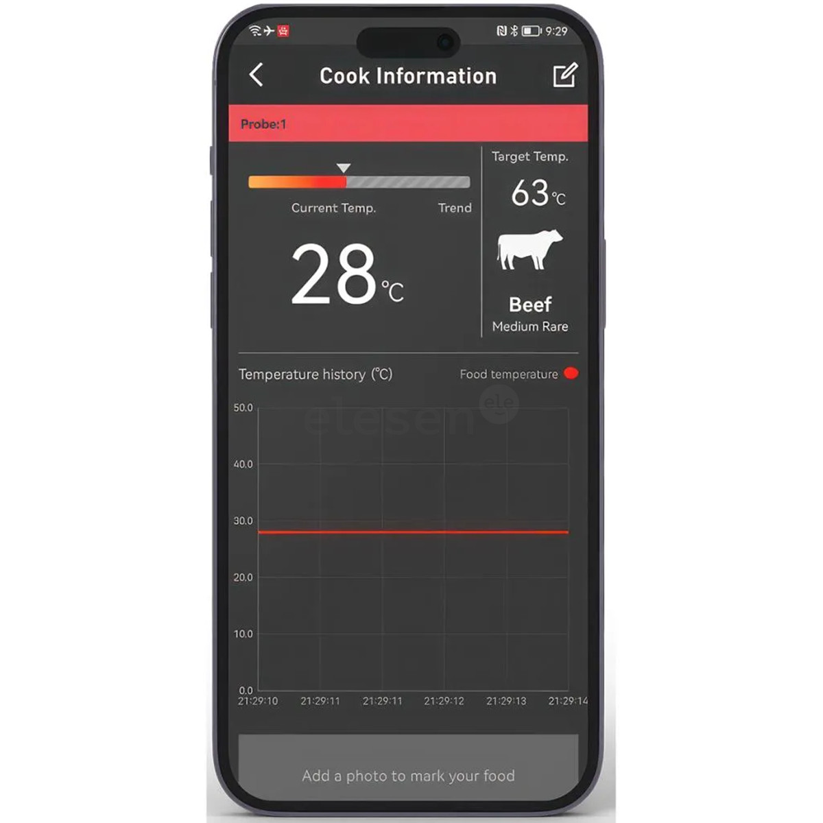HerQs Dome thermometer, black - Smart cooking thermometer