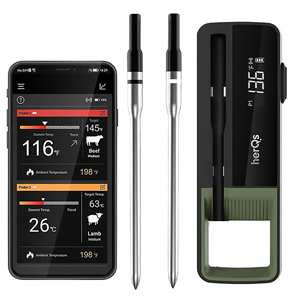 HerQs Double Max, black - Wireless cooking thermometer