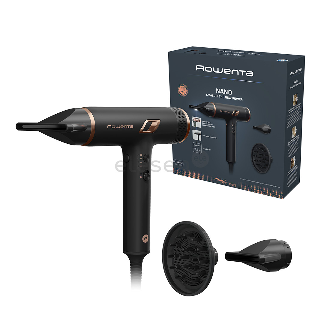 Rowenta NANO, 1700 W, juodas - Plaukų džiovintuvas