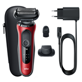 Braun Series 6 61-R1200s, Wet & Dry, raudona – Barzdaskutė