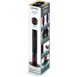 Gorenje, 2000 W, juodas - Šildytuvas