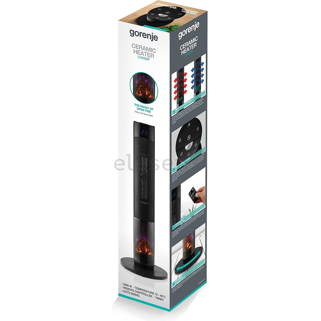 Gorenje, 2000 W, juodas - Šildytuvas