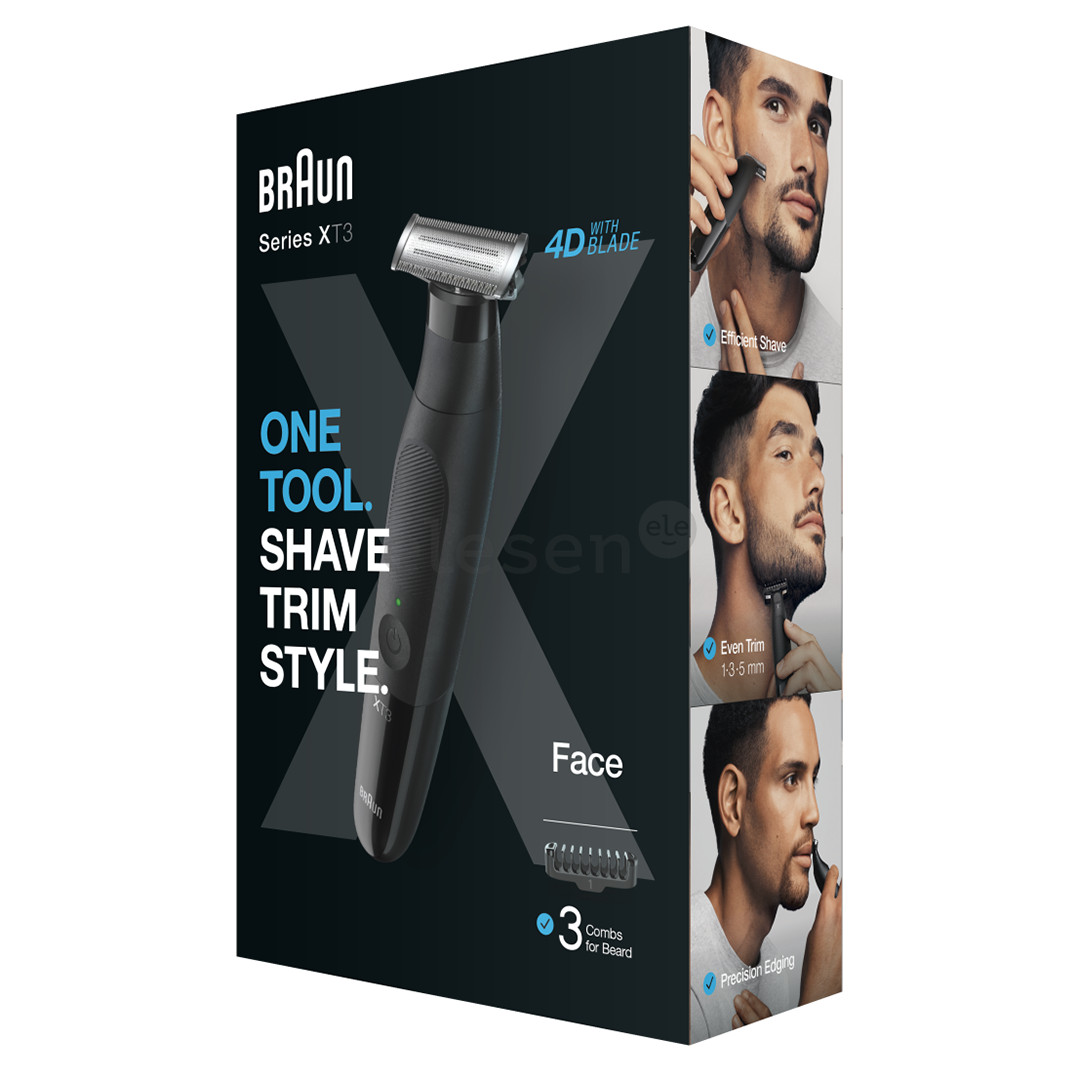 Braun, juodas - Kūno ir barzdos skustuvas