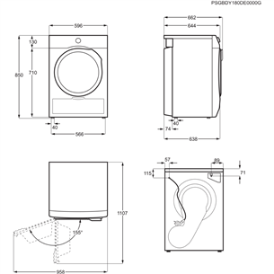 Electrolux 800 UltraCare, 9.0 kg, gylis 63.8 cm - Džiovyklė
