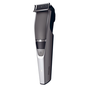 Philips Beardtrimer series 3000, juoda/sidabrinė - Barzdos kirpimo mašinėlė