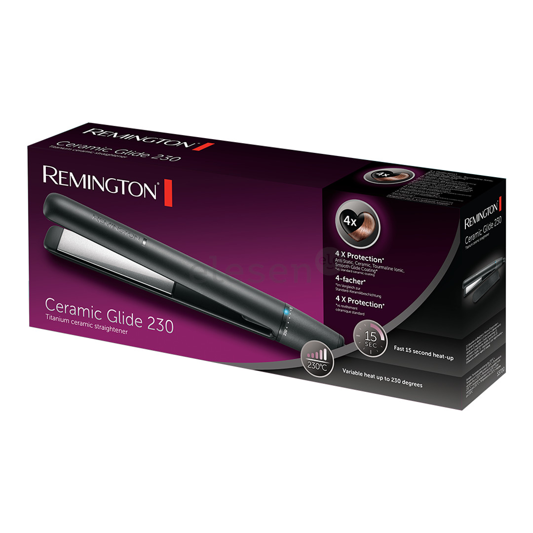 Remington Ceramic Glide, 150-230ºC, juodos - Plaukų tiesinimo žnyplės