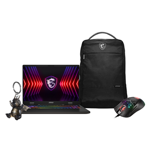 MSI Sword 16 20Y Anniversary Edition, 16'', 240 Hz, QHD+, i7, 16 GB, 1 TB, RTX 4060, ENG, pilkas - Nešiojamo kompiuterio rinkinys SWD16HX-B14VGKG-448N