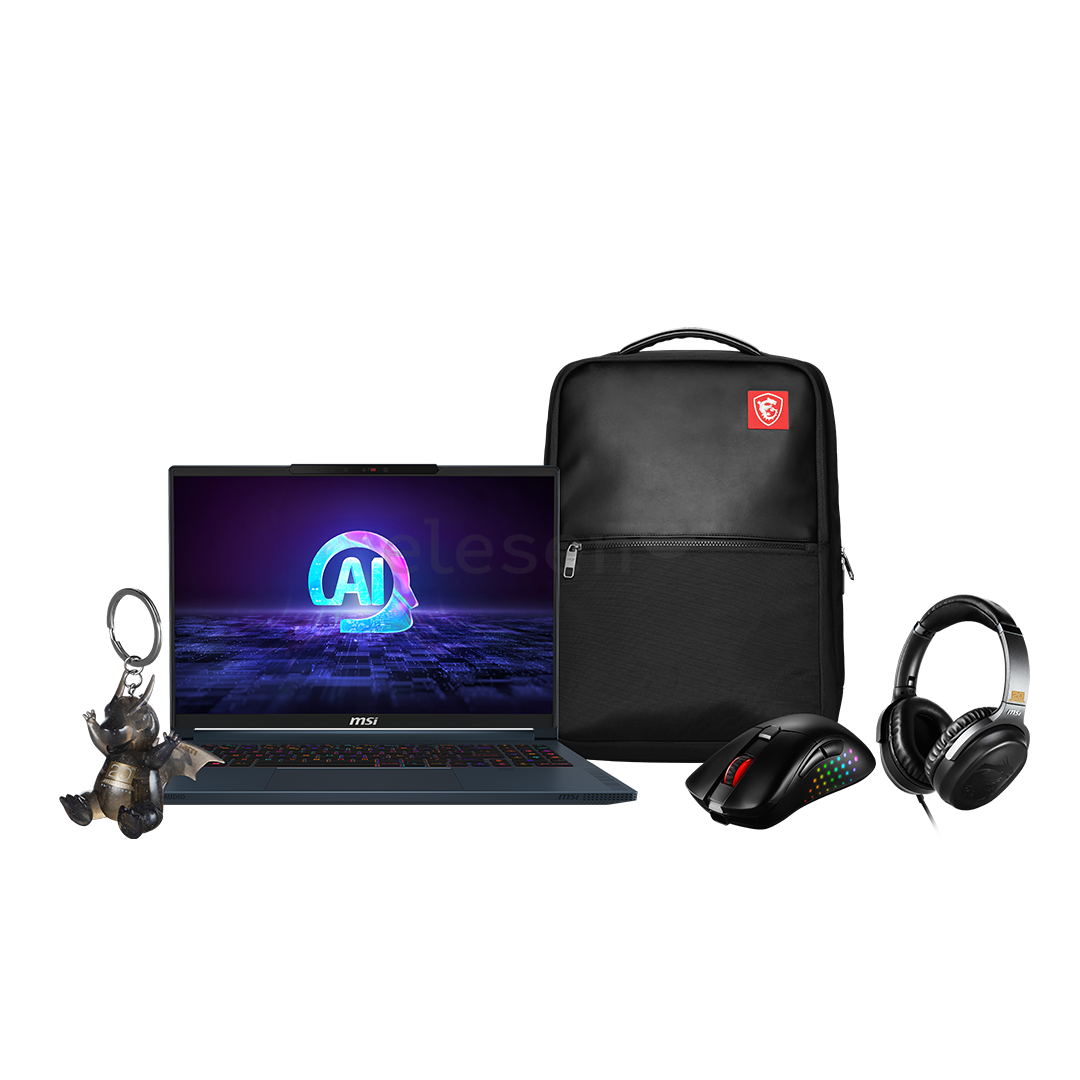 MSI Stealth 16 AI Studio 20Y Anniversary Edition, 16'', 240 Hz, QHD+, Ultra 9, 16 GB, 1 TB, RTX 4070, ENG, star blue - Notebook bundle
